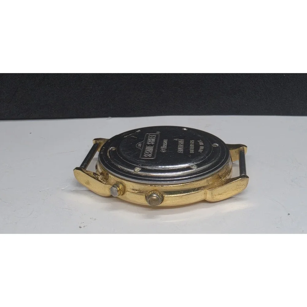 Henson Fantasma Elmo Sesame Street Musical Watch Gold Tone Tested Works No Band